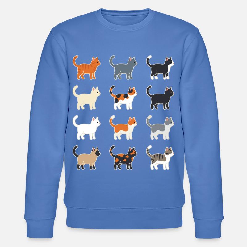 Katzen Illustration Raster - Stanley/Stella Unisex Bio-Sweatshirt CHANGER - Blau