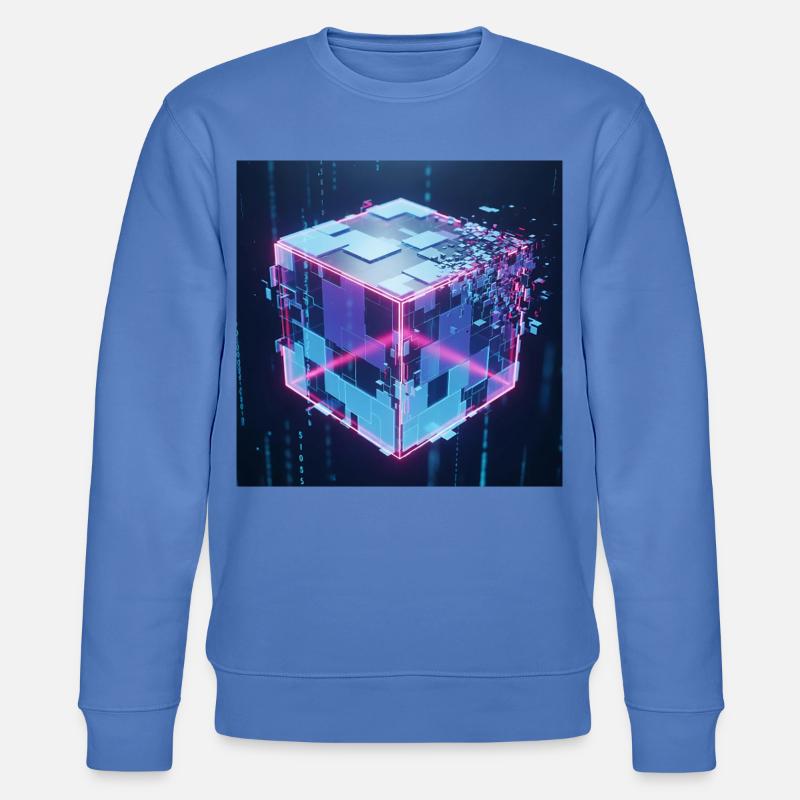 Digitaler Würfel Technologie Digital Cube Tech - Stanley/Stella Unisex Bio-Sweatshirt CHANGER  - Blau