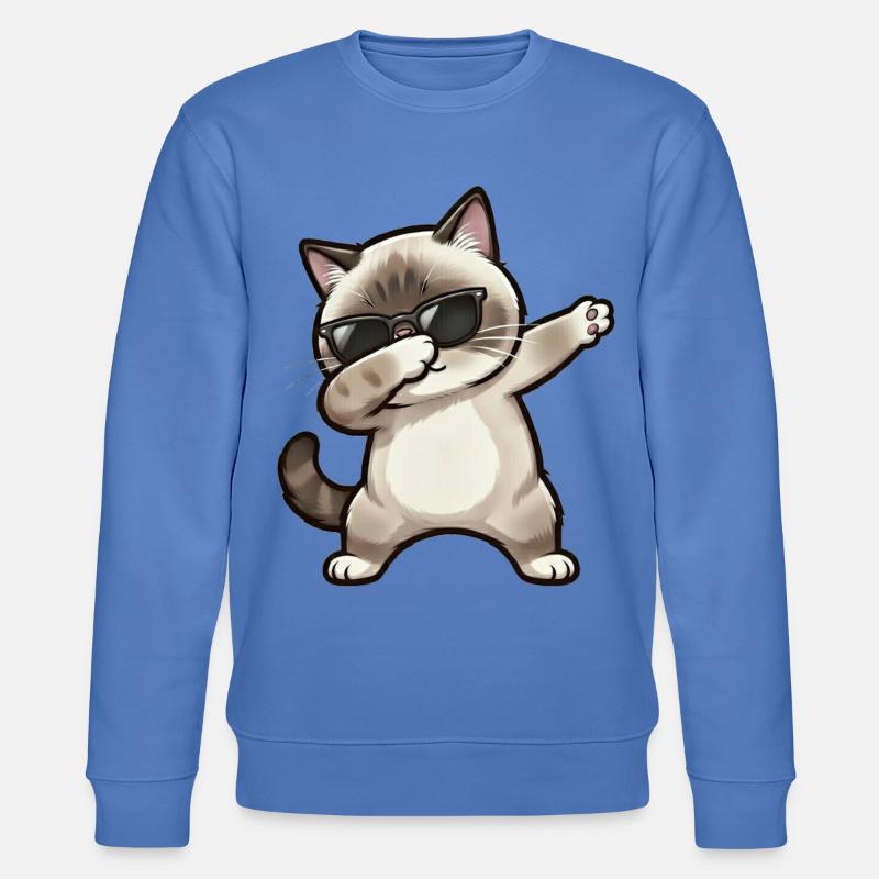 Dabbing Ragdoll Katze - Stanley/Stella Unisex Bio-Sweatshirt CHANGER  - Blau