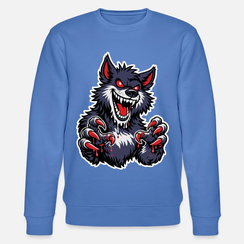 Werwolf mit roten Krallen - Stanley/Stella Unisex Bio-Sweatshirt CHANGER  - Blau