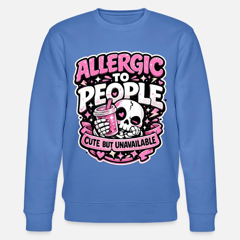 Déclaration douce gotique allergique aux gens - Sweat bio CHANGER Stanley/Stella Unisexe - bleu