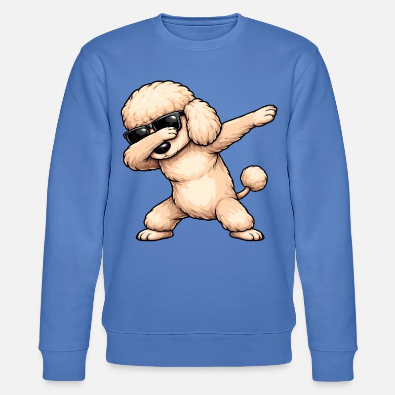 Caniche en train de dobber - Sweat bio CHANGER Stanley/Stella Unisexe - bleu