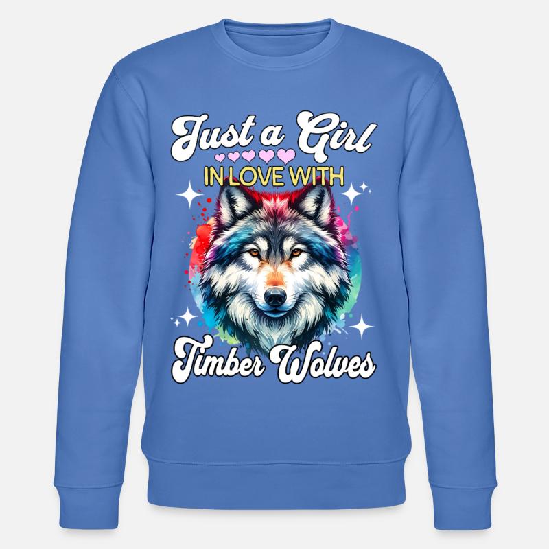 Grauwolf Mädchen Timber Wolf - Stanley/Stella Unisex Bio-Sweatshirt CHANGER  - Blau