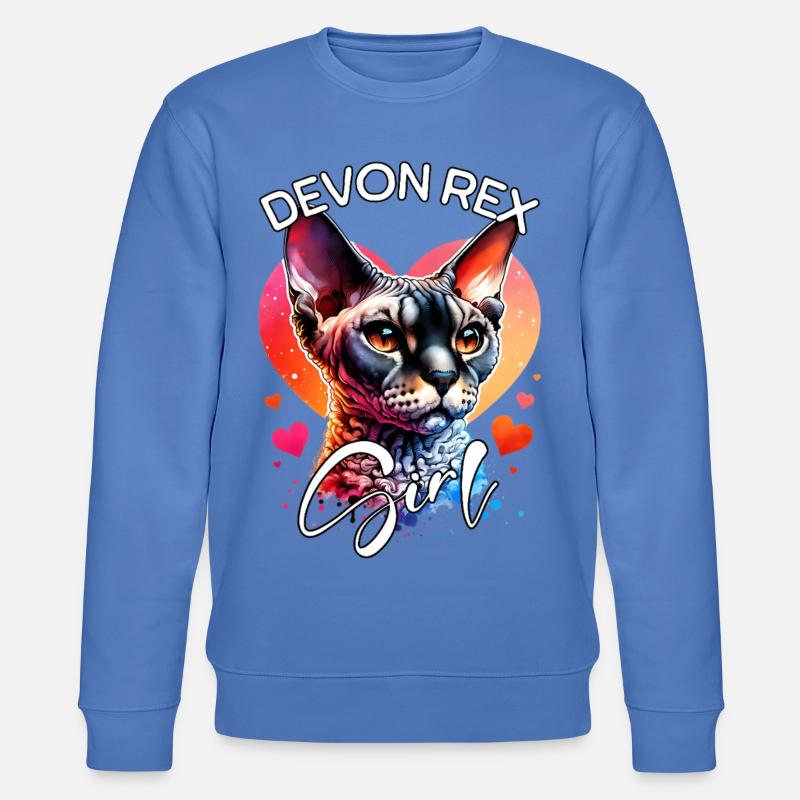 Devon Rex Mädchen Devon Rex - Stanley/Stella Unisex Bio-Sweatshirt CHANGER  - Blau