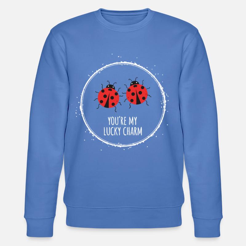 Marienkäfer Glücksbringer Partner Geschenk - Stanley/Stella Unisex Bio-Sweatshirt CHANGER - Blau