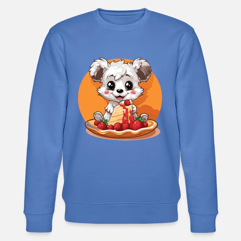 Kawaii Panda mit Pancake-Torte - Stanley/Stella Unisex Bio-Sweatshirt CHANGER - Blau
