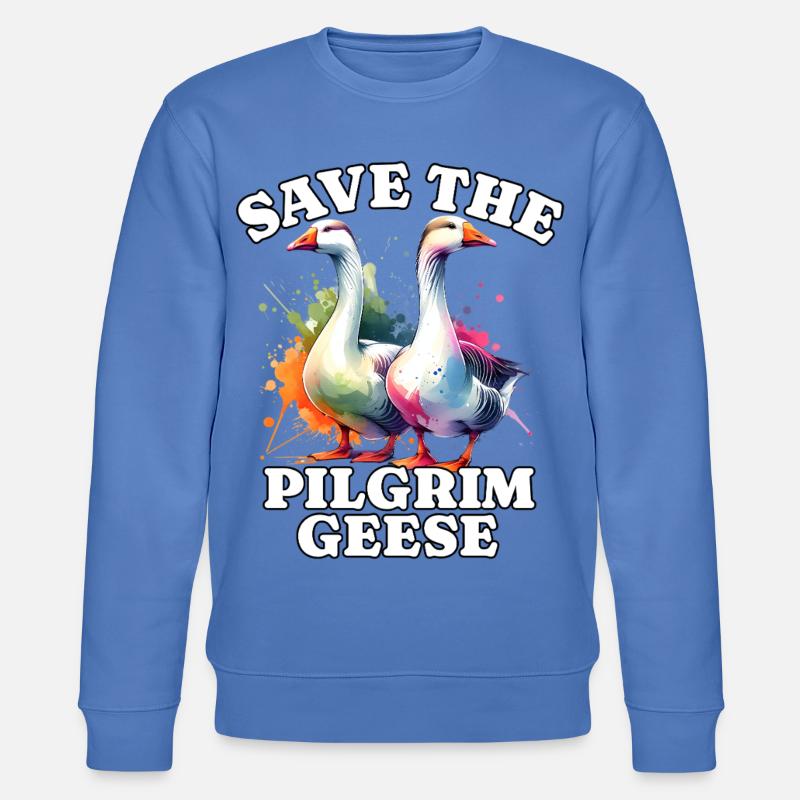 Pilgrim Gans Save Pilgrim Goose - Stanley/Stella CHANGER Unisex Organic Sweatshirt - bright blue