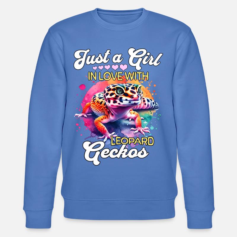 Mädchen Leopardgecko - Stanley/Stella Unisex Bio-Sweatshirt CHANGER  - Blau