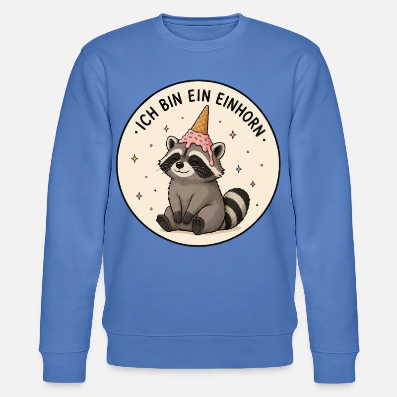 Einhorn Waschbär - Stanley/Stella Unisex Bio-Sweatshirt CHANGER  - Blau