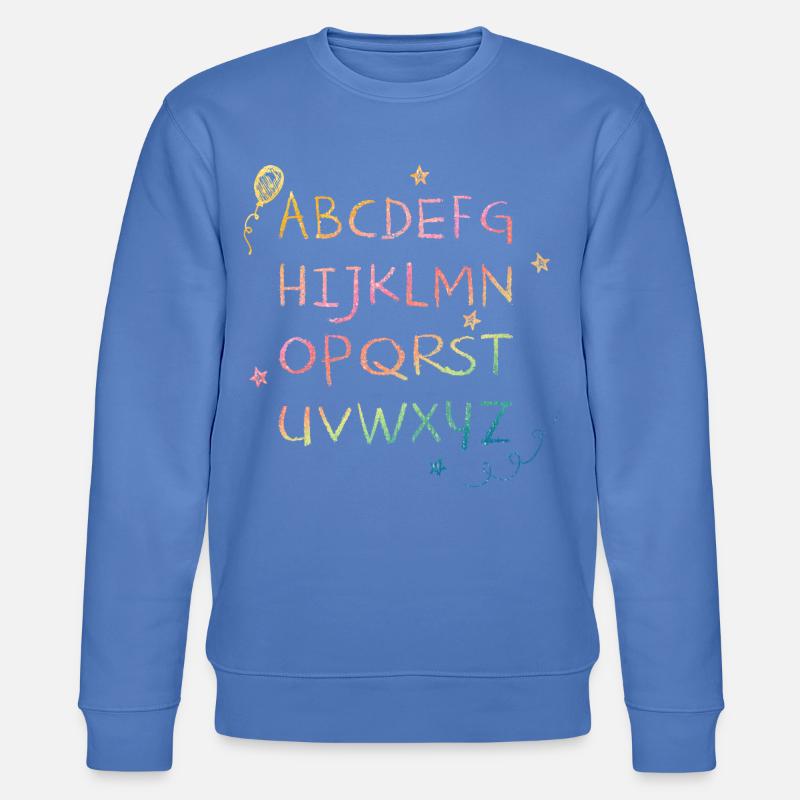 Regenbogen Kreide-Alphabet mit Sternchen - Stanley/Stella Unisex Bio-Sweatshirt CHANGER  - Blau