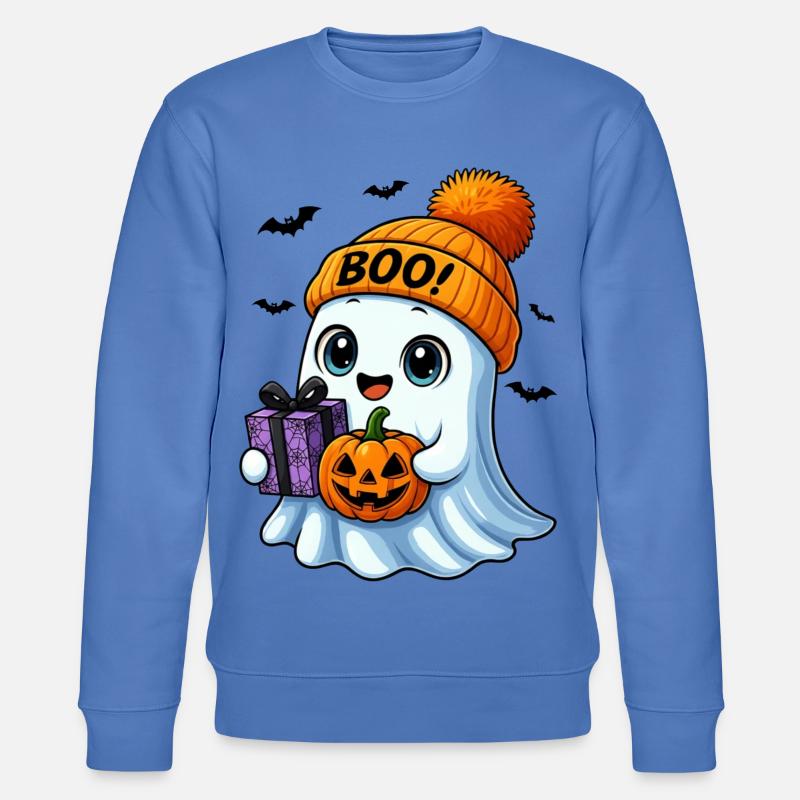 Fantôme d’Halloween mignon avec citrouille - Sweat bio CHANGER Stanley/Stella Unisexe - bleu