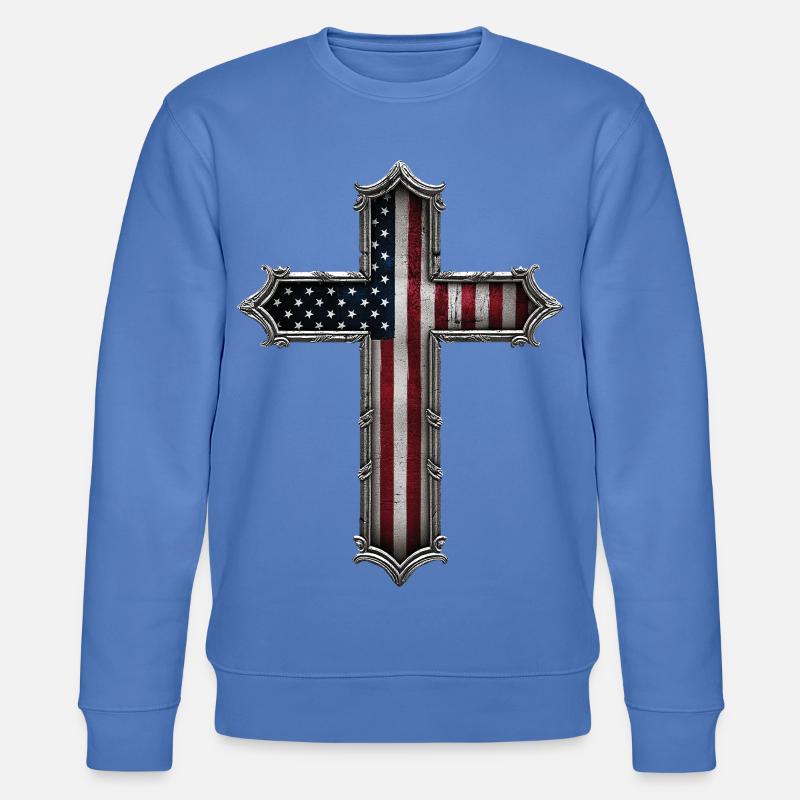 Drapeau de la Croix des États-Unis - Sweat bio CHANGER Stanley/Stella Unisexe - bleu