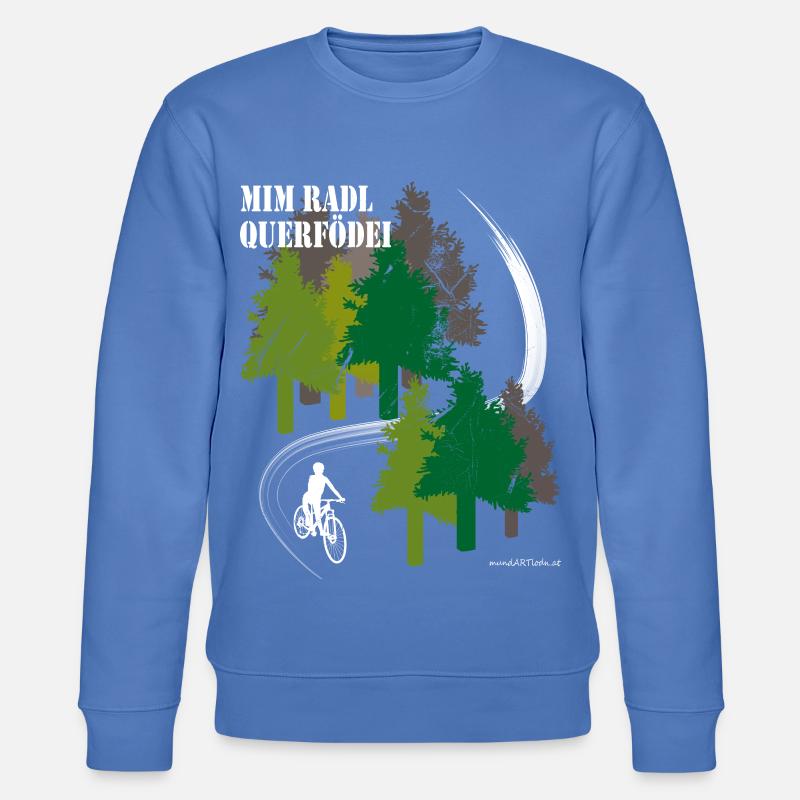 mim Radl querfödei - mit dem Rad quer Feld ein - Stanley/Stella CHANGER Unisex Organic Sweatshirt - bright blue