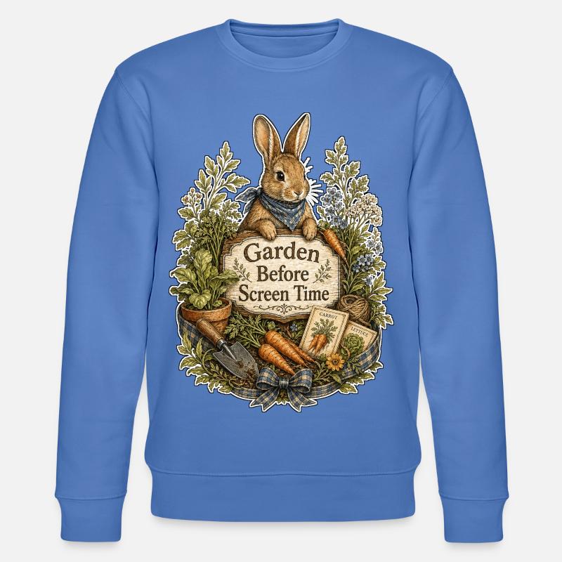 Garden Before Screen Time - Stanley/Stella Unisex Bio-Sweatshirt CHANGER  - Blau