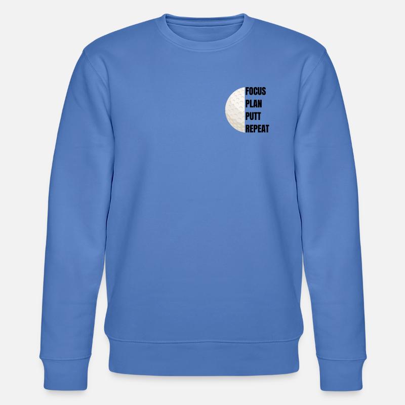 Focus Plan Putt Repeat – Golfslogan - Stanley/Stella Unisex Bio-Sweatshirt CHANGER  - Blau