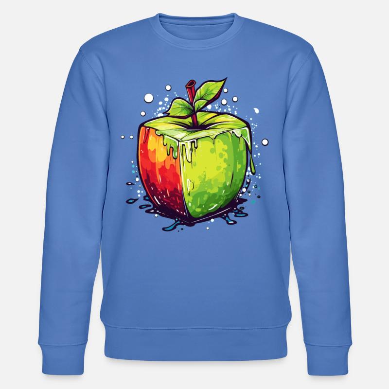 Würfel Apfel Cube Apple - Stanley/Stella Unisex Bio-Sweatshirt CHANGER  - Blau