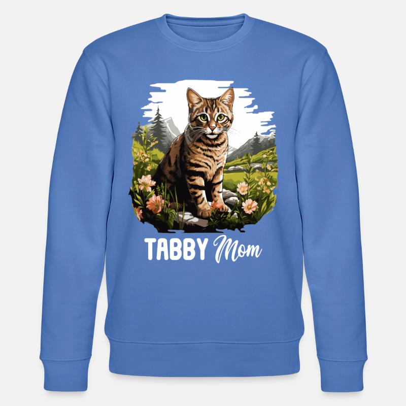Tabby Kitten Tabby Cat - Stanley/Stella CHANGER Unisex Organic Sweatshirt - bright blue