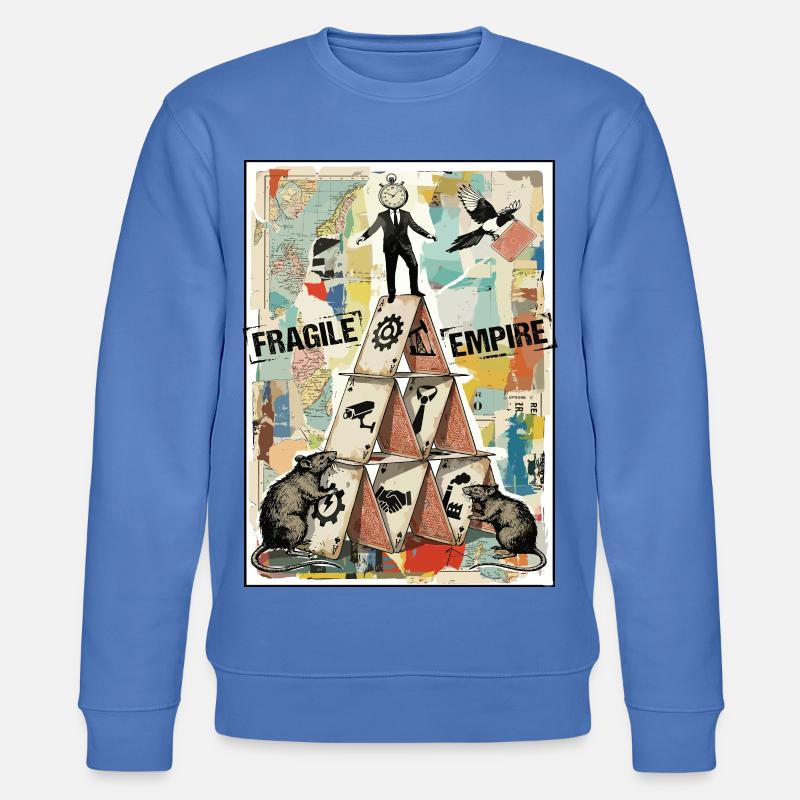 Fragile Empire Kartenhaus Systemkritik - Stanley/Stella Unisex Bio-Sweatshirt CHANGER  - Blau