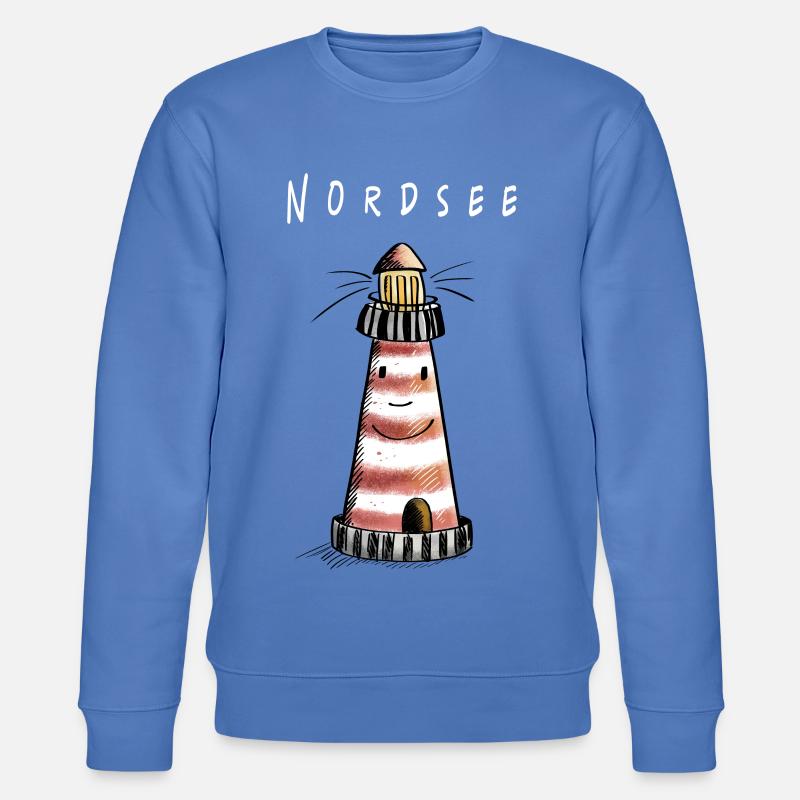 Lustiger Nordsee Leuchtturm Comic - Stanley/Stella Unisex Bio-Sweatshirt CHANGER  - Blau