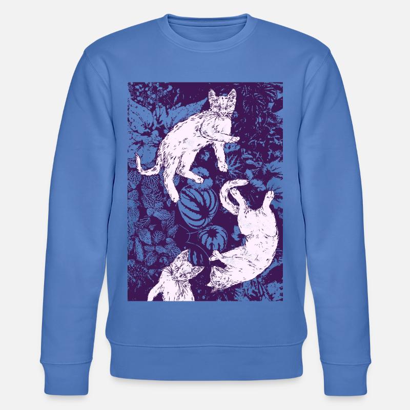 THREE WHITE KITTENS - Stanley/Stella CHANGER Unisex Organic Sweatshirt - bright blue