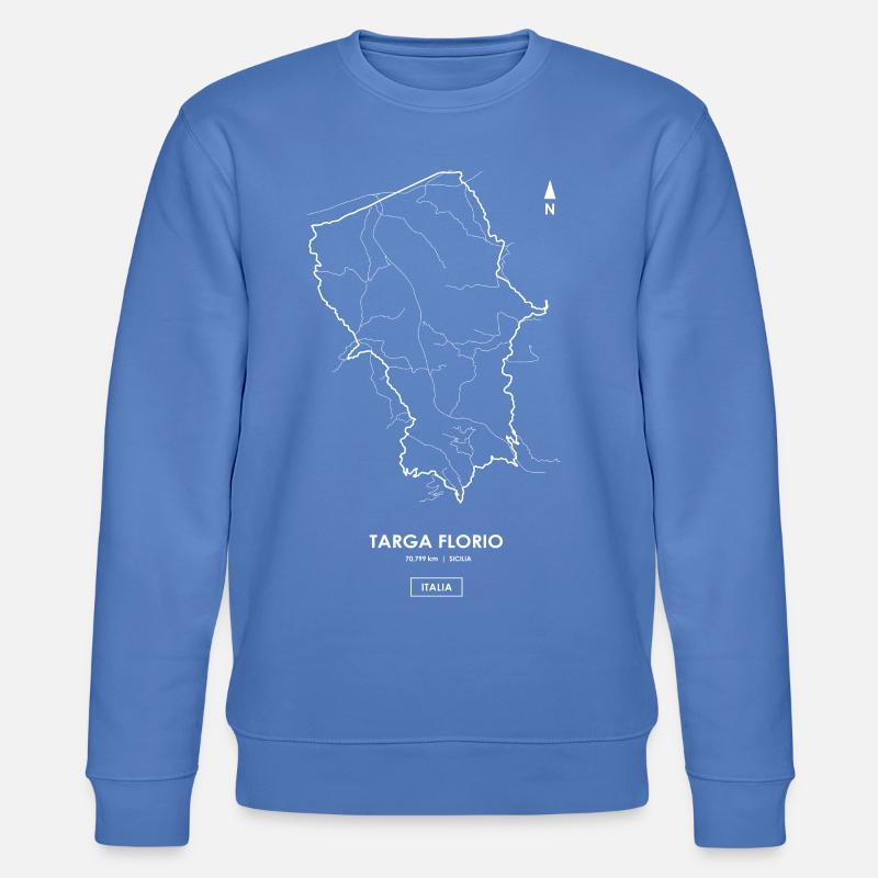 TARGA FLORIO 72 km - SICILY Track Map - Stanley/Stella CHANGER Unisex Organic Sweatshirt - bright blue
