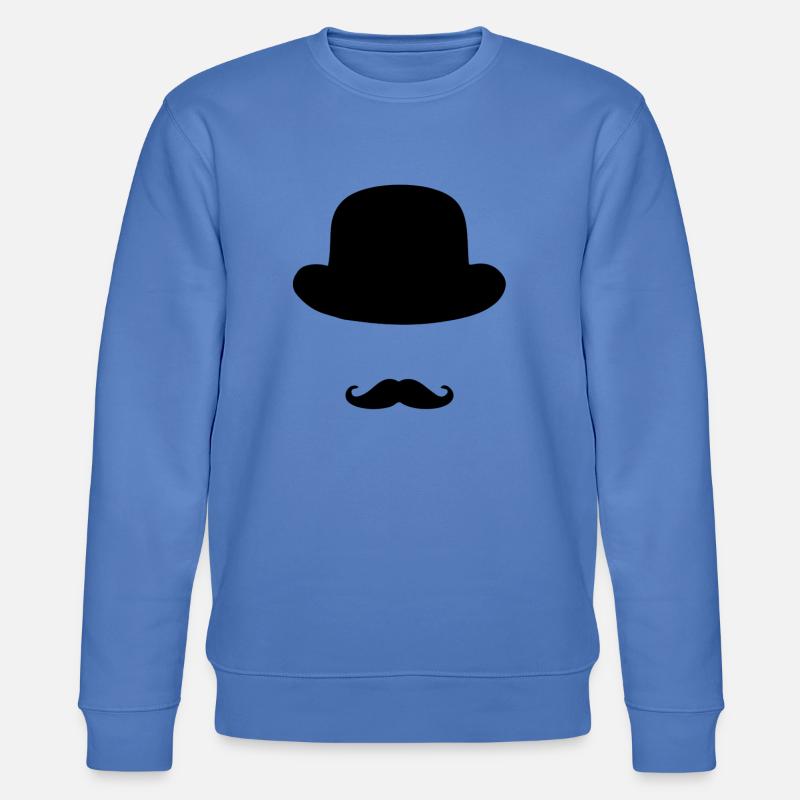 Schnurrbart Hut - Stanley/Stella Unisex Bio-Sweatshirt CHANGER  - Blau