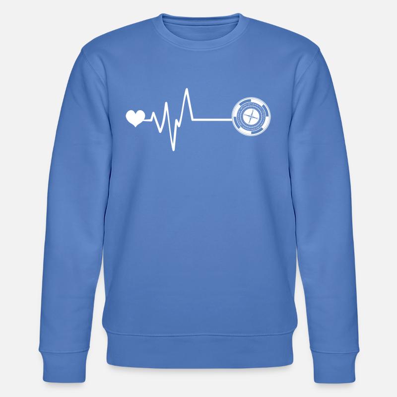 Roulette Puls Herz - Stanley/Stella Unisex Bio-Sweatshirt CHANGER  - Blau