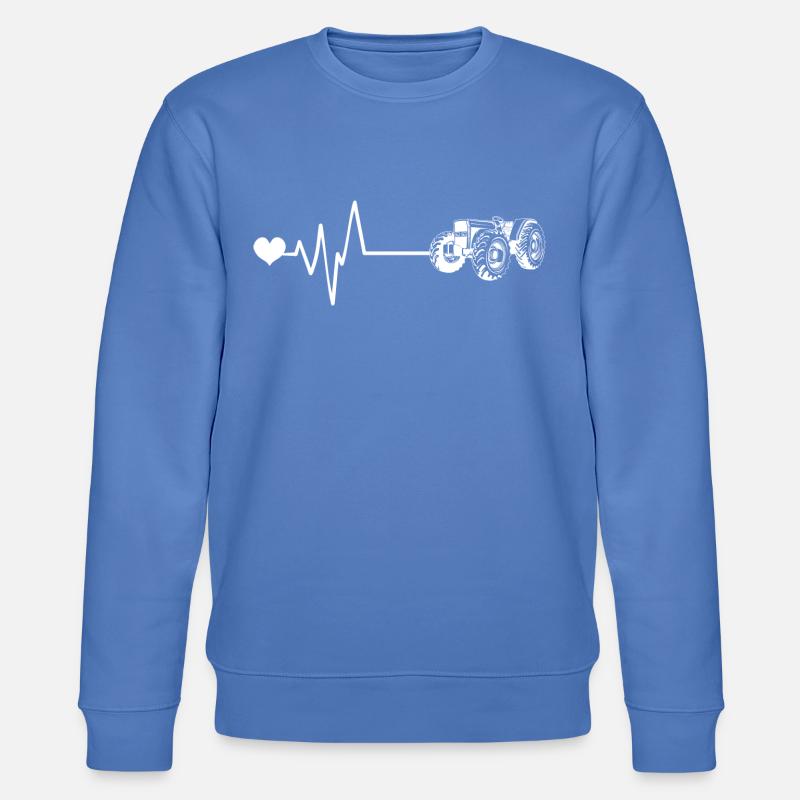 Traktor Puls Herz Liebe - Stanley/Stella Unisex Bio-Sweatshirt CHANGER  - Blau