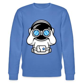 Astronaut mit Fernglas - Stanley/Stella Unisex Bio-Sweatshirt CHANGER  - Blau - Vorne - Nik (191cm) & Marisol (170cm)