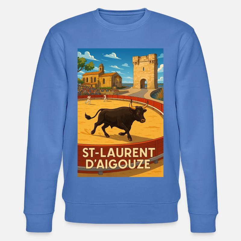 Course de Taureau à Saint-Laurent d'Aigouze - Sweat bio CHANGER Stanley/Stella Unisexe - bleu