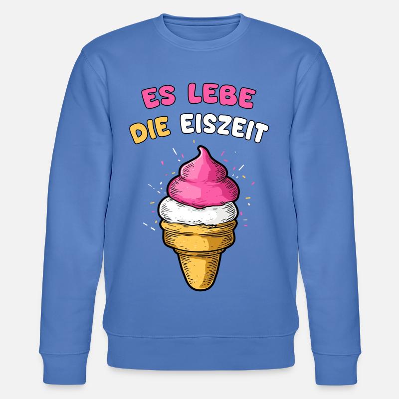 Es lebe die Eiszeit mit Eiscreme - Stanley/Stella Unisex Bio-Sweatshirt CHANGER  - Blau