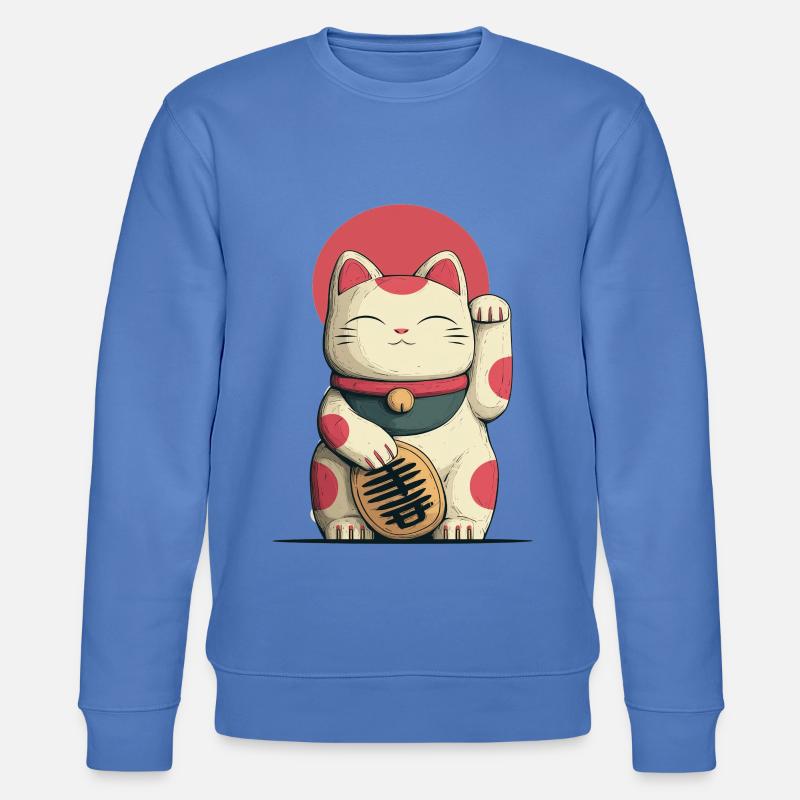 Maneki-Neko Glücks-Katze - Stanley/Stella Unisex Bio-Sweatshirt CHANGER  - Blau