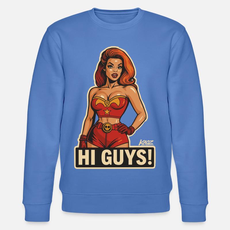 Hallo Leute, Retro-Heldin - Stanley/Stella Unisex Bio-Sweatshirt CHANGER  - Blau