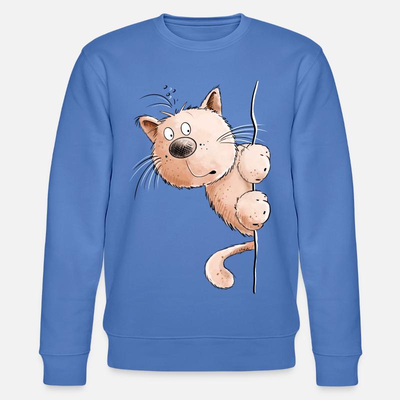 Rote Katze I Katzenfreunde Geschenk - Stanley/Stella Unisex Bio-Sweatshirt CHANGER  - Blau