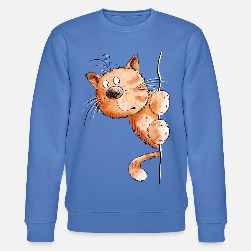 Rote Katze I Katzenfreunde Geschenk - Stanley/Stella Unisex Bio-Sweatshirt CHANGER  - Blau