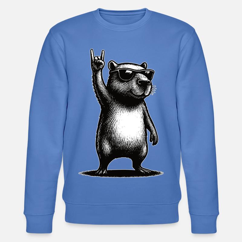 Rock Capybara - Stanley/Stella Unisex Bio-Sweatshirt CHANGER  - Blau