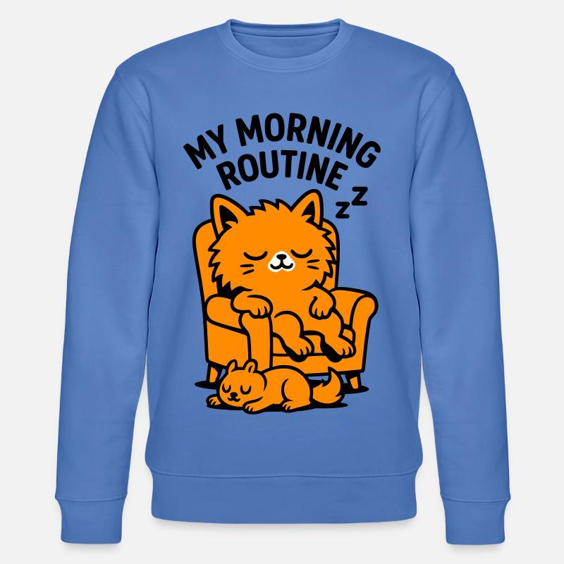 Morning Routine Cat - Stanley/Stella Unisex Bio-Sweatshirt CHANGER  - Blau