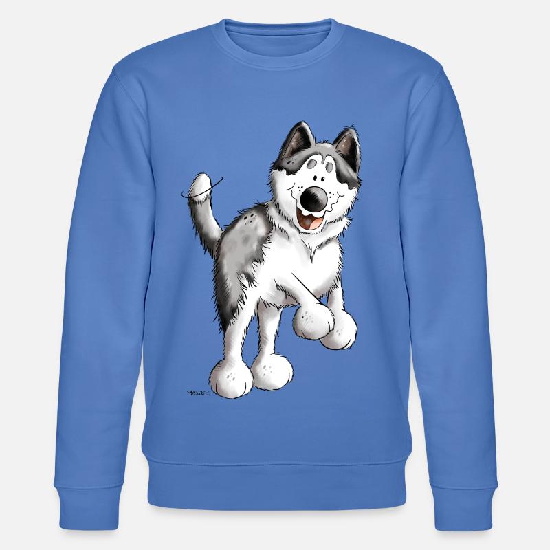 Fröhlicher Husky - Stanley/Stella Unisex Bio-Sweatshirt CHANGER  - Blau