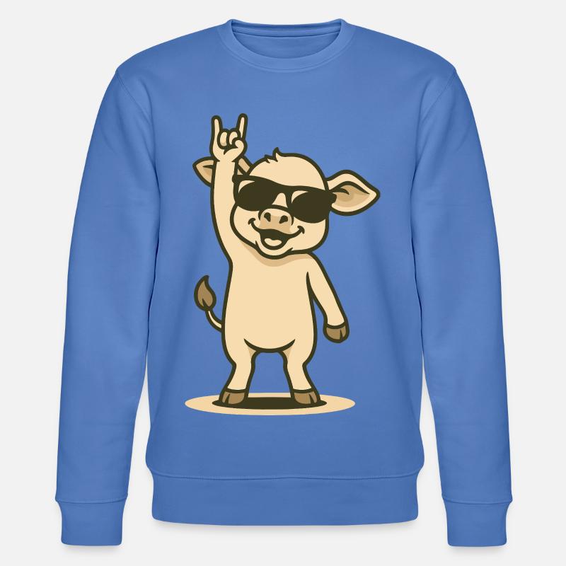 Cooles Kälbchen Rockt - Stanley/Stella Unisex Bio-Sweatshirt CHANGER  - Blau