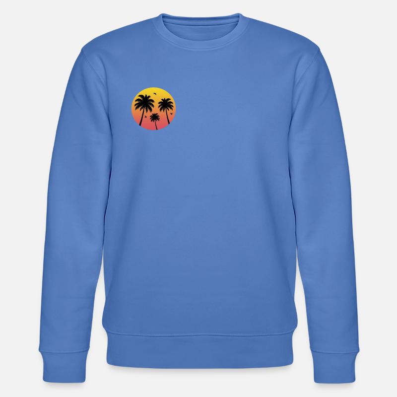 Sunset Palm Tree Beach - Stanley/Stella Unisex Bio-Sweatshirt CHANGER  - Blau
