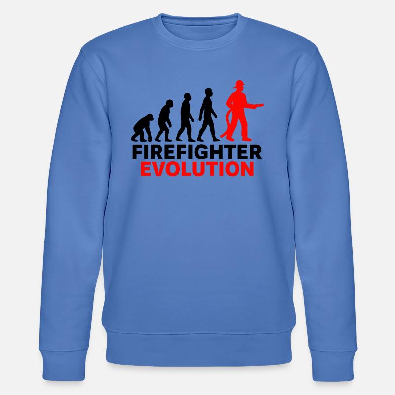 Firefighter Evolution Hero Gift Cool - Stanley/Stella CHANGER Unisex Organic Sweatshirt - bright blue