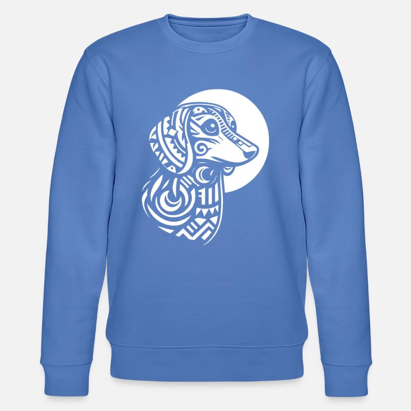 Dackel Dachshund Stammes Moon Phases - Stanley/Stella Unisex Bio-Sweatshirt CHANGER - Blau