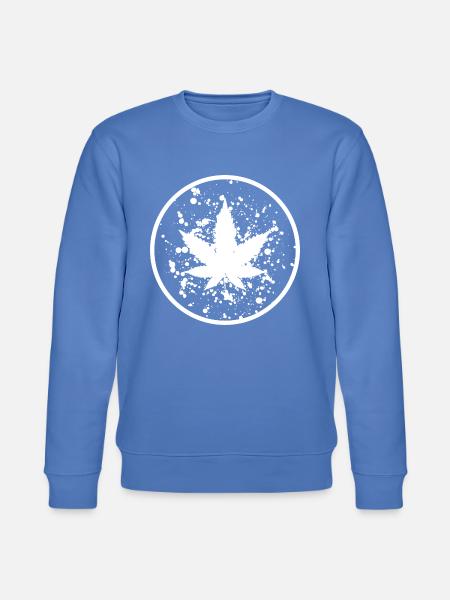 Cannabisblatt Farbklecks im Kreis - Stanley/Stella Unisex Bio-Sweatshirt CHANGER - Blau