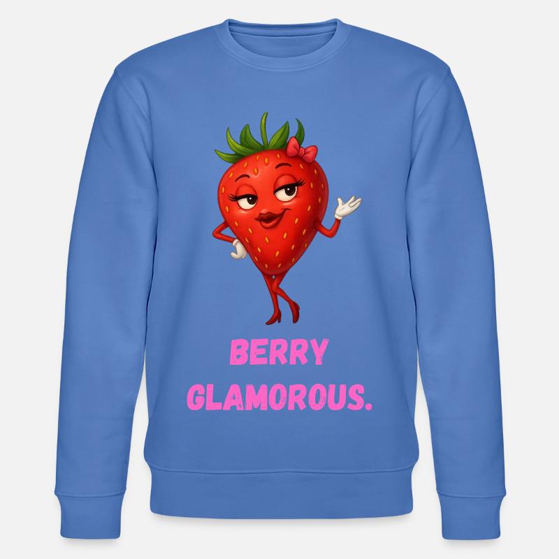 Berry Glamorous Erdbeere Dame Karikatur - Stanley/Stella Unisex Bio-Sweatshirt CHANGER - Blau