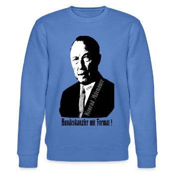Adenauer,Bundeskanzler,Kanzler,Deutschland,Politik - Stanley/Stella Unisex Bio-Sweatshirt CHANGER  - Blau - Vorne - Nik (191cm) & Marisol (170cm)