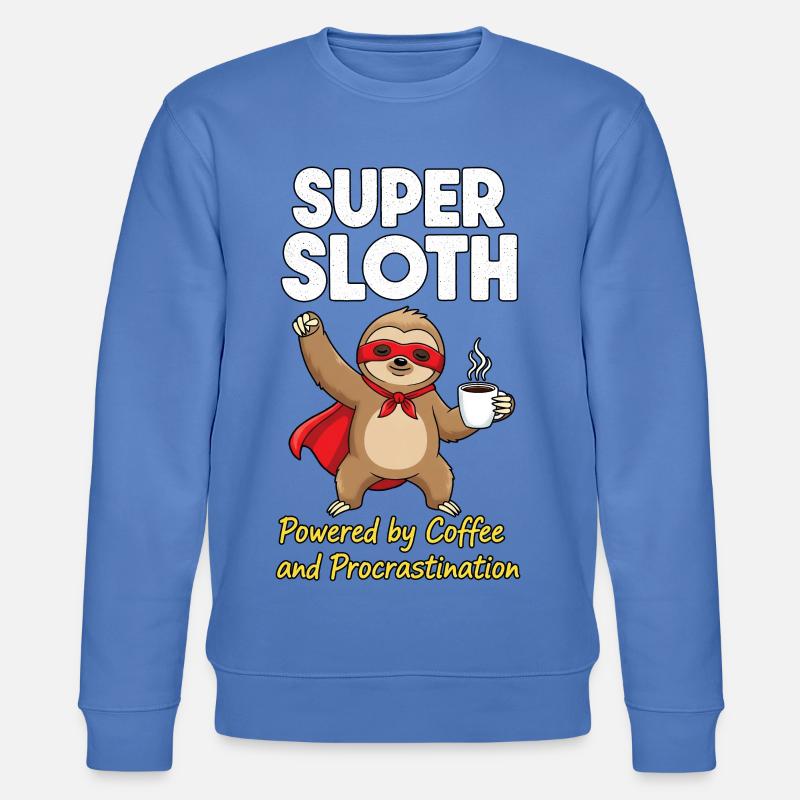 Super Sloth Held Coffee Cape - Stanley/Stella Unisex Bio-Sweatshirt CHANGER  - Blau