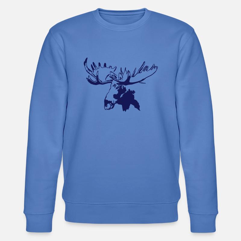 elch - elk - moose - jagd - jäger - Stanley/Stella Unisex Bio-Sweatshirt CHANGER  - Blau