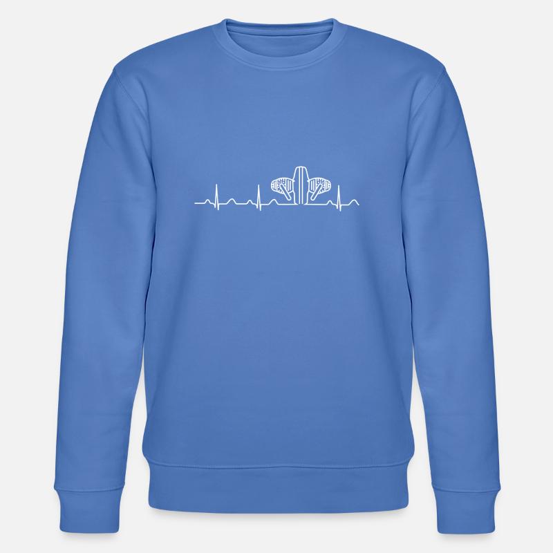 Heartbeat Boxermotor weiß - Stanley/Stella Unisex Bio-Sweatshirt CHANGER  - Blau