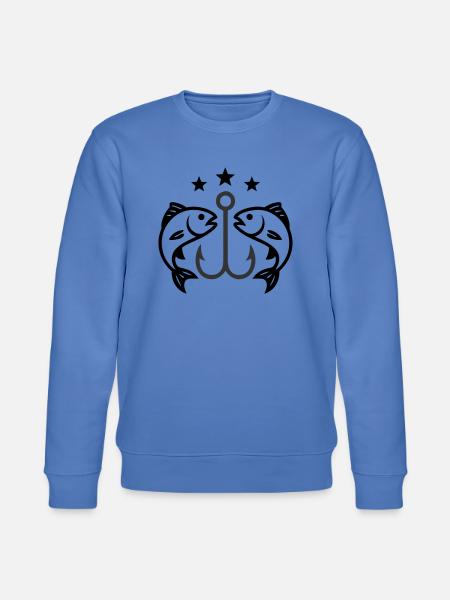 Fish hook fish - Stanley/Stella CHANGER Unisex Organic Sweatshirt - bright blue