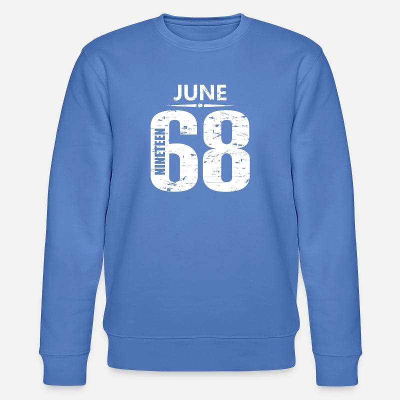June 1968 Jersey Number - Stanley/Stella Unisex Bio-Sweatshirt CHANGER  - Blau